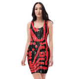 LOGIK OVERCLOCK RED BODYCON-BODYCON-__label:NEW, BODYCON, cyber crime, cybercrime, cyberpunk-Dustrial