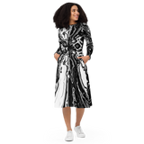 PRIMORDIAL VOID MIDI DRESS-MIDI DRESS-__label:NEW, cosmosys, Festival Fashion, MIDI DRESS, mono-Dustrial