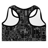 GREEBLES PADDED SPORTS BRA-SPORTS BRA PADDED-MECH, mono, SPORTS-BRA-P-PRF, SPORTS-BRA-PADDED-Dustrial