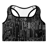 GREEBLES PADDED SPORTS BRA-SPORTS BRA PADDED-MECH, mono, SPORTS-BRA-P-PRF, SPORTS-BRA-PADDED-Dustrial