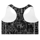 GREEBLES PADDED SPORTS BRA-SPORTS BRA PADDED-MECH, mono, SPORTS-BRA-P-PRF, SPORTS-BRA-PADDED-Dustrial
