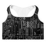 GREEBLES PADDED SPORTS BRA-SPORTS BRA PADDED-MECH, mono, SPORTS-BRA-P-PRF, SPORTS-BRA-PADDED-Dustrial