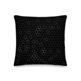 HEX AUTOMATA BLVCK SQUARE PILLOW-SQUARE PILLOW-metric, PILLOW-Dustrial