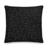 HEX AUTOMATA BLVCK SQUARE PILLOW-SQUARE PILLOW-metric, PILLOW-Dustrial