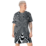 GRAVITON MONO AO T-SHIRT DRESS-AO T-SHIRT DRESS-AO-T-SHIRT-DRESS, cosmosys, Festival Fashion, mono, T-SHIRT-DRESS-PRF-Dustrial