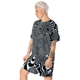 GRAVITON MONO AO T-SHIRT DRESS-AO T-SHIRT DRESS-AO-T-SHIRT-DRESS, cosmosys, Festival Fashion, mono, T-SHIRT-DRESS-PRF-Dustrial