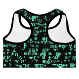ASCII TERMINAL PADDED SPORTS BRA-SPORTS BRA PADDED-cyber crime, cybercrime, hacker, SPORTS-BRA-P-PRF, SPORTS-BRA-PADDED-Dustrial