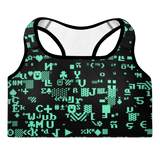 ASCII TERMINAL PADDED SPORTS BRA-SPORTS BRA PADDED-cyber crime, cybercrime, hacker, SPORTS-BRA-P-PRF, SPORTS-BRA-PADDED-Dustrial