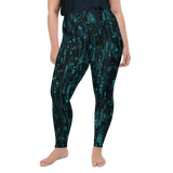 SILICON BLUE PS LEGGINGS-PLUS SIZE LEGGINGS-cyber crime, cybercrime, hacker, leggings-ps-prf, PLUS-SIZE-LEGGINGS-Dustrial