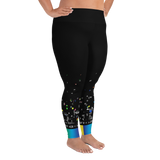 VHS RETROGRADE EP PS LEGGINGS-PLUS SIZE LEGGINGS-leggings-ps-prf, off air, PLUS-SIZE-LEGGINGS-Dustrial