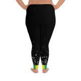 VHS RETROGRADE EP PS LEGGINGS-PLUS SIZE LEGGINGS-leggings-ps-prf, off air, PLUS-SIZE-LEGGINGS-Dustrial