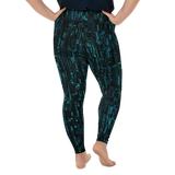 SILICON BLUE PS LEGGINGS-PLUS SIZE LEGGINGS-cyber crime, cybercrime, hacker, leggings-ps-prf, PLUS-SIZE-LEGGINGS-Dustrial