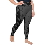 CMD & CTRL V2 GREY PS LEGGINGS-PLUS SIZE LEGGINGS-leggings-ps-prf, MECH, PLUS-SIZE-LEGGINGS-Dustrial