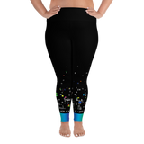 VHS RETROGRADE EP PS LEGGINGS-PLUS SIZE LEGGINGS-leggings-ps-prf, off air, PLUS-SIZE-LEGGINGS-Dustrial
