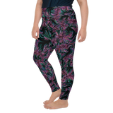 POISON IVY PS LEGGINGS-PLUS SIZE LEGGINGS-goth, leggings-ps-prf, MALL GOTH, PLUS-SIZE-LEGGINGS-Dustrial