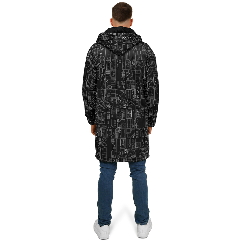 GREEBLES BLVCK DEEPFLEECE ZIP CLOAK