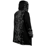 Black and gray patterned hoodie on a white background