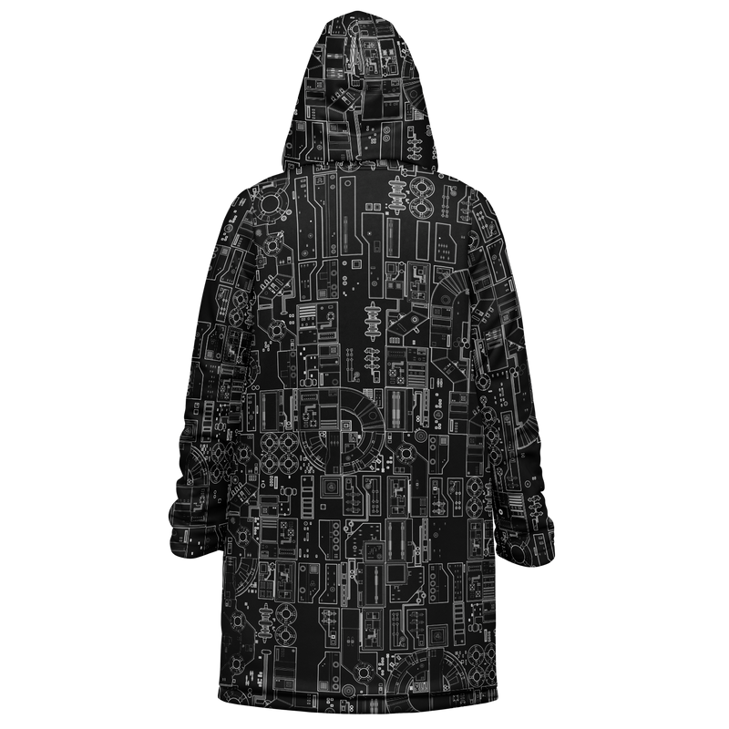 GREEBLES BLVCK DEEPFLEECE ZIP CLOAK