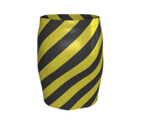 Skirt with black and yellow striped pattern CYBERPUNK