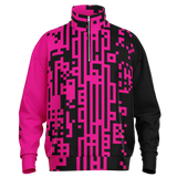 Pink and black patterned jacket on a white background