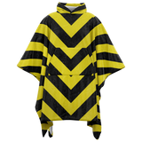 Yellow and black striped poncho on a white background