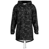 Black hoodie with geometric pattern on a white background