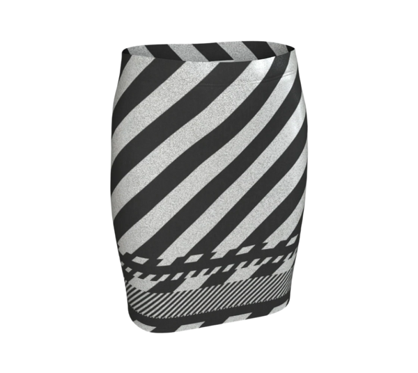 Black and white striped skirt 
