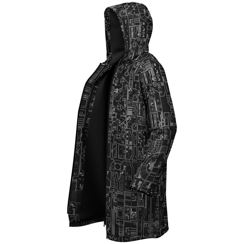 GREEBLES BLVCK DEEPFLEECE ZIP CLOAK