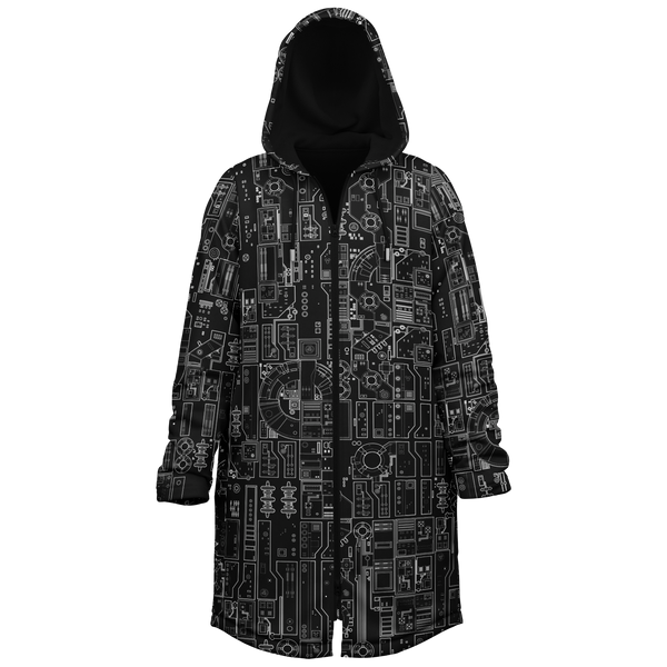 GREEBLES BLVCK DEEPFLEECE ZIP CLOAK