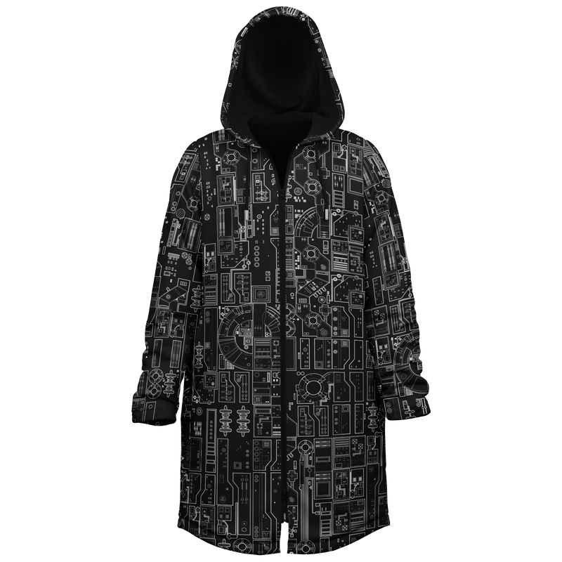 GREEBLES BLVCK DEEPFLEECE ZIP CLOAK