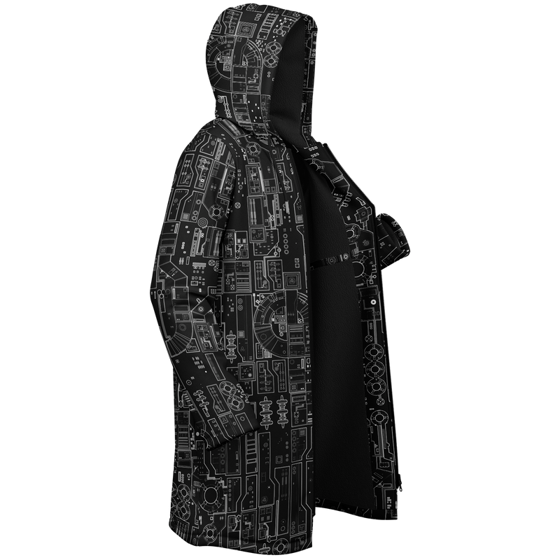 GREEBLES BLVCK DEEPFLEECE ZIP CLOAK