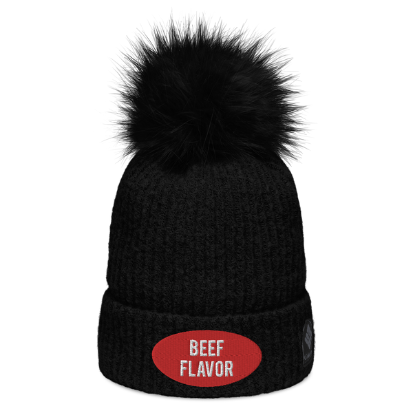 BEEF FLAVOR COLUMBIA BIGPOOF BEANIE