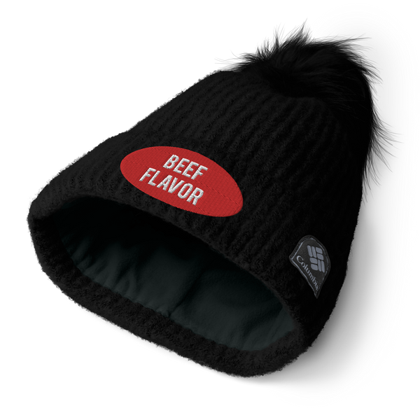 BEEF FLAVOR COLUMBIA BIGPOOF BEANIE