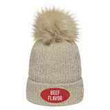 BEEF FLAVOR COLUMBIA BIGPOOF BEANIE