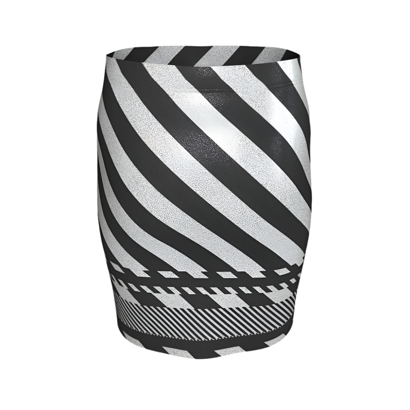 Black and white striped cylindrical object on a light gray background