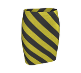 Skirt with black and yellow diagonal stripes
