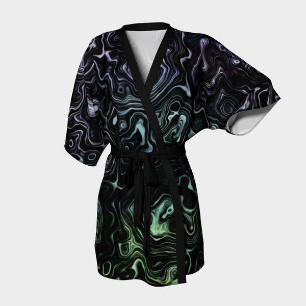 PRIMORDIAL CERULEAN KIMONO ROBE-KIMONO ROBE-clothing, cosmosys, Festival Fashion, kimono-robe-Dustrial