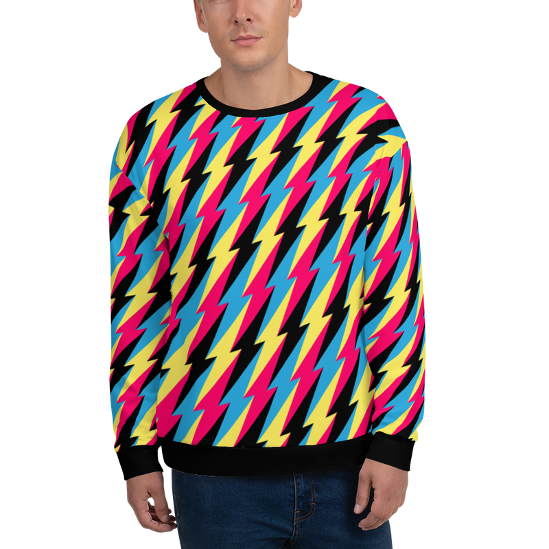 Unisex Adult Rainbow Striped Long Sleeve Pullover Shirt Round Neck Tshirt S