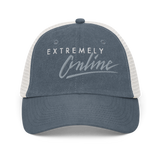 EXTREMELY ONLINE PIGMENT DYED TRUCKER HAT-PIGTWILL TRUCKER HAT-__label:NEW, cyber crime, cybercrime, cyberpunk, hacker, PIGTWILL TRUCKER HAT-Dustrial
