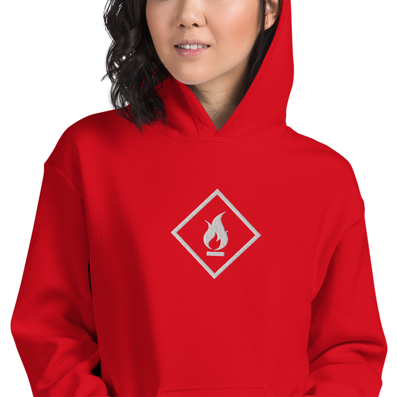 09011E FIRE E UNISEX HOODIE-EMBROIDERED HOODIE-__label:NEW, BIODUSTRIAL, EMBROIDERED-HOODIE, HOODIE, HOODIE-G, techwear-Dustrial